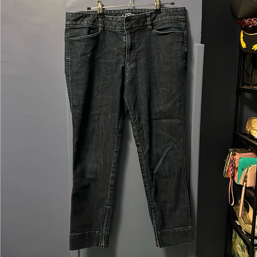 Dark wash LOFT modern crop jeans